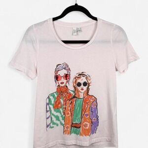 Vero Moda Graphic Sequin Baby Tee XS Fits Small